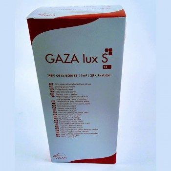 Gaza opatrunkowa kopertowa jałowa GAZA lux S (1m2, 13 nitek, op/25szt) Zarys
