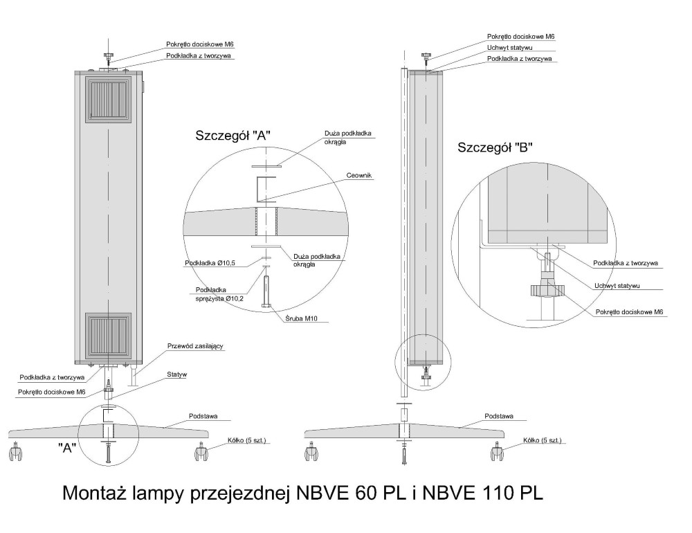 Opis produktu Lampa bakteriobójcza przepływowa NBVE-60 P (przejazdowa) grafika nr2
